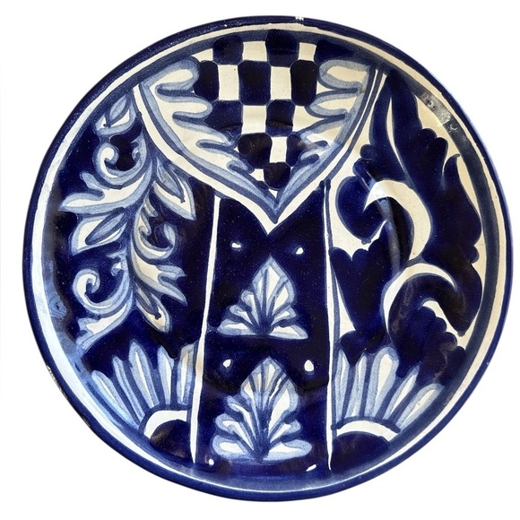 Plate Talavera Blue and White Decor Mexico 8” in diameter. - Picture 3 of 3